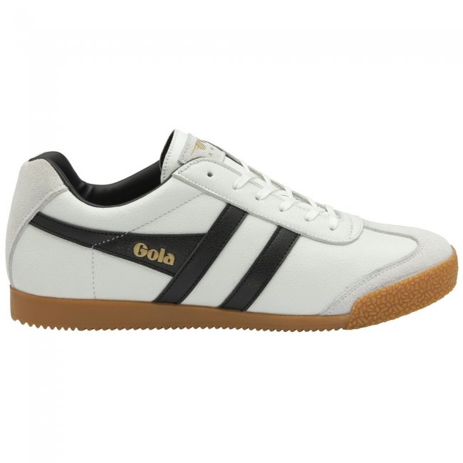 Gola Classics Men's Harrier Leather Sneakers - White/Black/Black