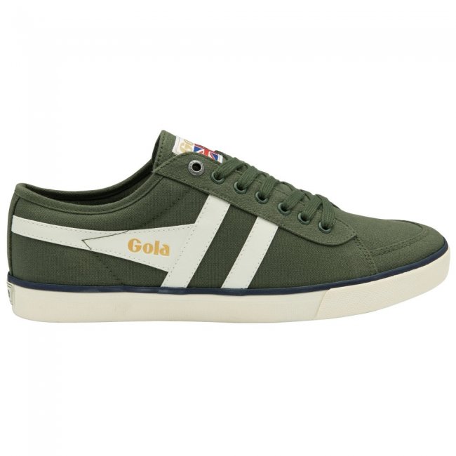 Vegan Gola Classics Men's Comet Plimsoll Sneakers - Evergreen/Off White/Navy