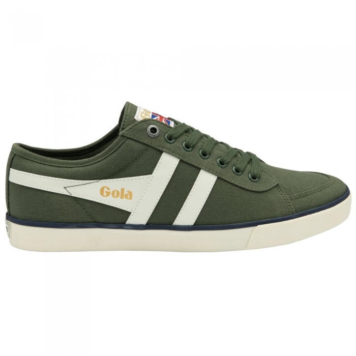 Vegan Gola Classics Men's Comet Plimsoll Sneakers - Evergreen/Off White/Navy