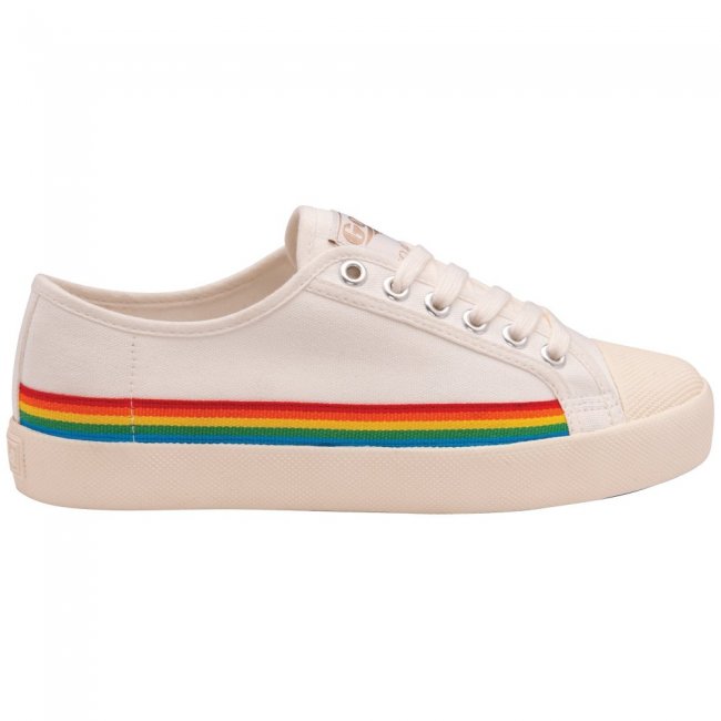 Vegan Gola Classics Women's Coaster Rainbow Drop - Off White/Multi