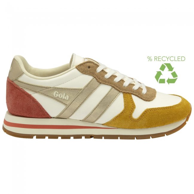 Gola Classics Women's Daytona Quadrant Sneakers - Off White/Sun/Gold/Clay