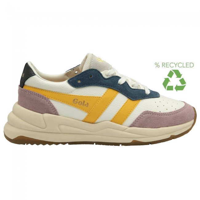 Gola Classics Women's Saturn Quadrant Sneakers - Off White/Pastel Pink/Sun