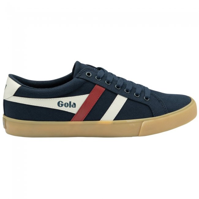 Vegan Gola Classics Men's Varsity Sneakers - Navy/Off White/Deep Red/Gum