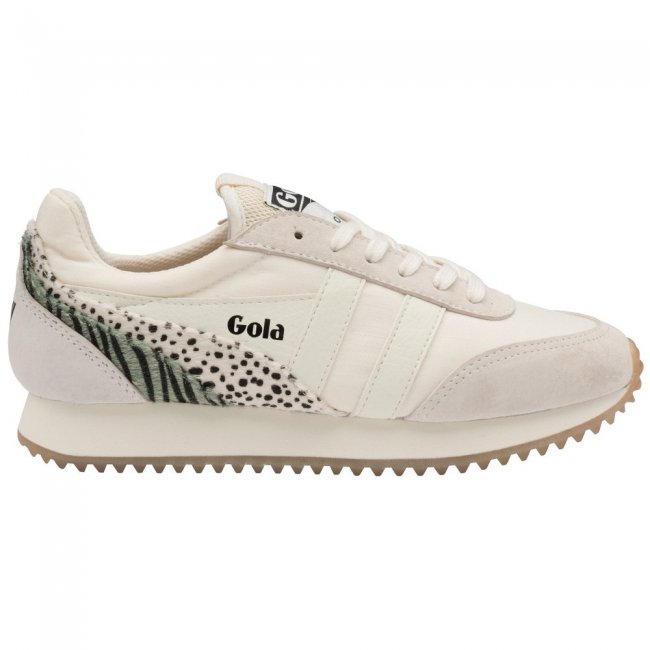 Gola Classics Women's Manhattan Sneakers - Off White/Cheetah/Zebra