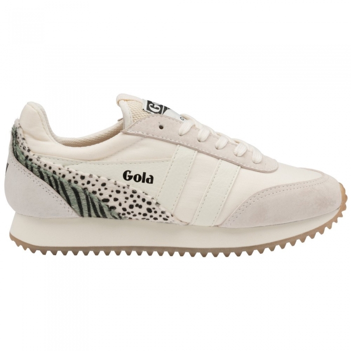 Gola Classics Women's Manhattan Sneakers - Off White/Cheetah/Zebra