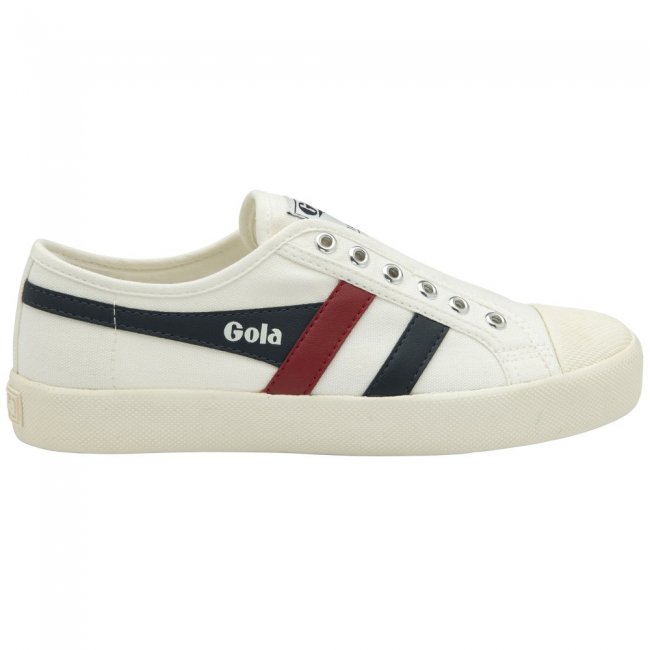 Vegan Gola Classics Women's Coaster Slip - Off White/Navy/Red