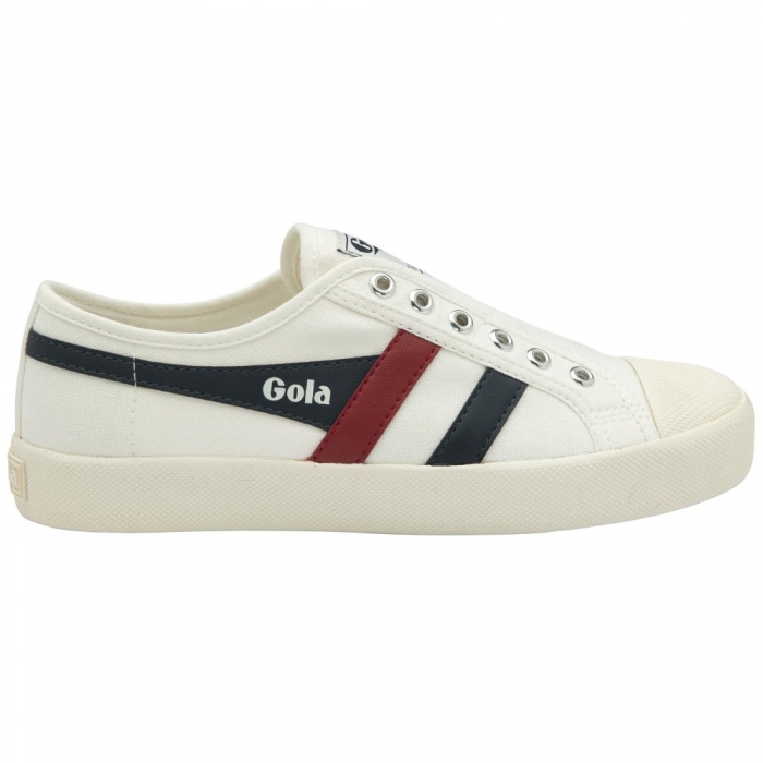 Vegan Gola Classics Women's Coaster Slip - Off White/Navy/Red