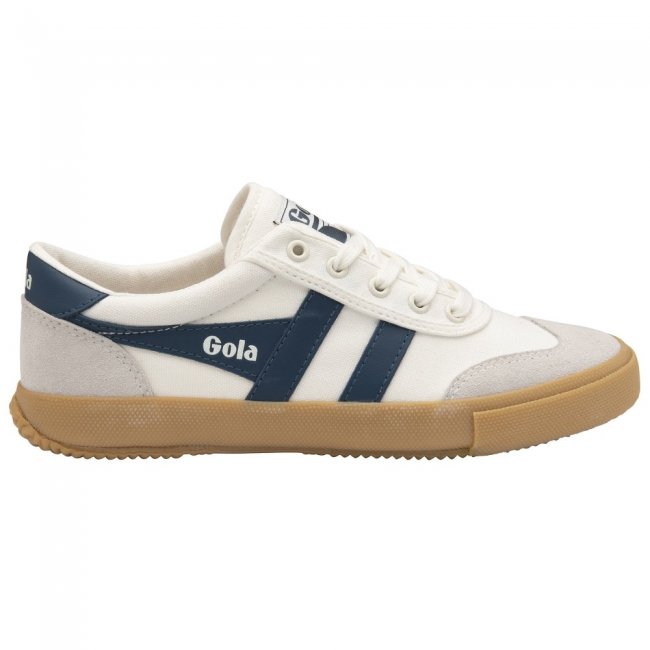 Gola Classics Women's Badminton Plimsoll Sneakers - Off White/Baltic/Gum