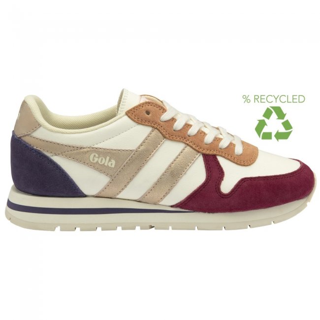 Gola Classics Women's Daytona Quadrant Sneakers - Off White/Cerise/Rose Gold/Plum