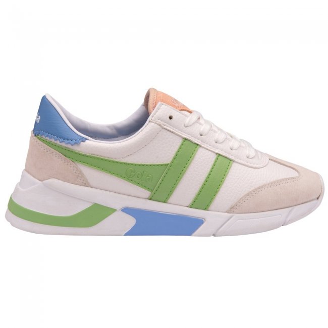 Gola Classics Women's Eclipse California Sneakers - White/Patina Green/Vista Blue