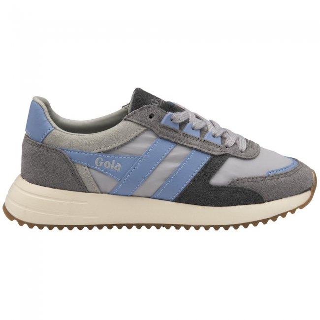 Gola Classics Women's Chicago Sneakers - Light Grey/Vista Blue/Vista Blue