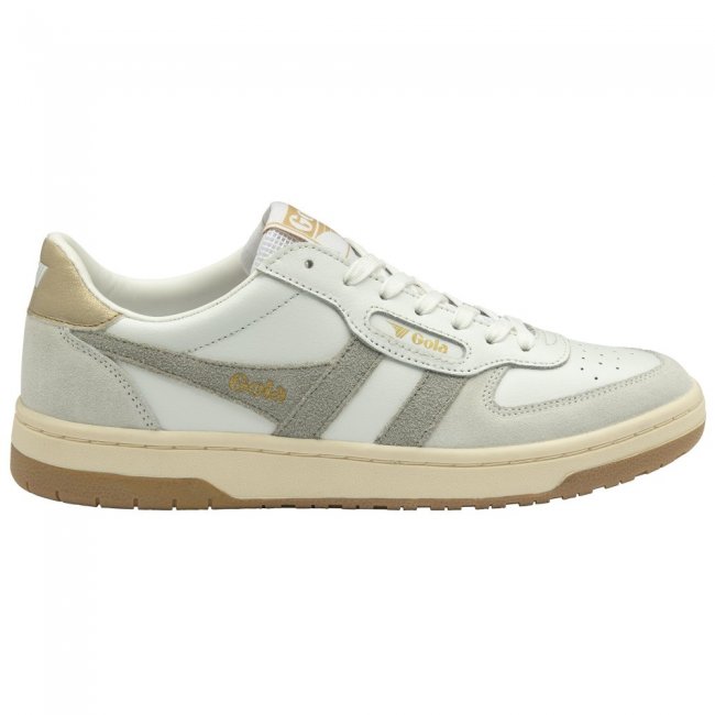 Gola Classics Women's Hawk Sneakers - White/Light Grey/Gold