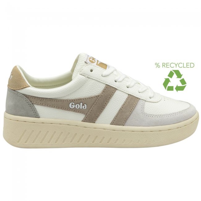 Gola Classics Women's Grandslam Trident Sneakers - White/Feather Grey/Oat