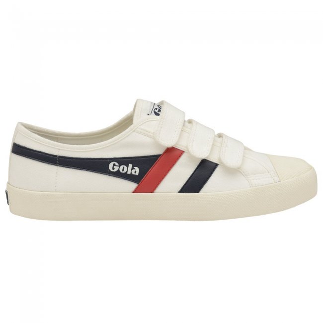 Vegan Gola Classics Women's Coaster Strap Sneakers - Off White/Navy/Red