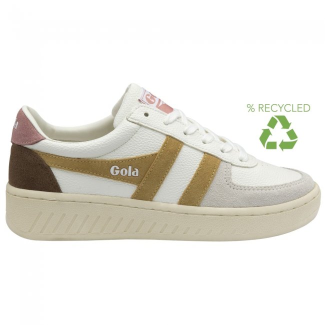 Gola Classics Women's Grandslam Trident Sneakers - White/Brown Sugar/Dusty Rose