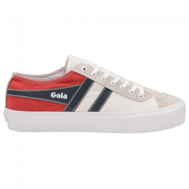 Gola Classics Men's Quota II RWB Plimsoll Sneakers - White/Red/Navy