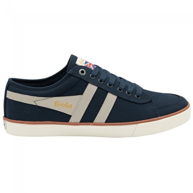 Vegan Gola Classics Men's Comet Plimsoll Sneakers - Navy/Feather Grey/Moody Orange
