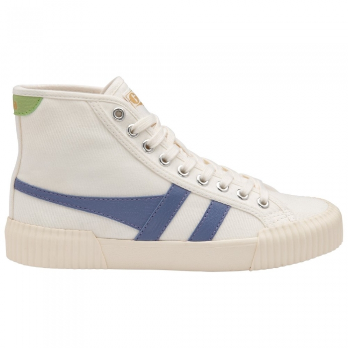 Vegan Gola Classics Women's Rally High Plimsoll Sneakers - Off White/Lavender/Patina Green