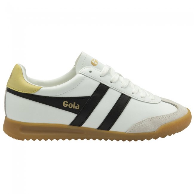 Gola Classics Women's Torpedo Leather Sneakers - White/Black/Lemon