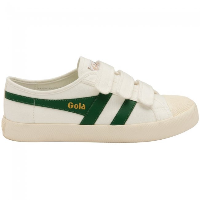 Vegan Gola Classics Women's Coaster Strap Sneakers - Off White/Dark Green