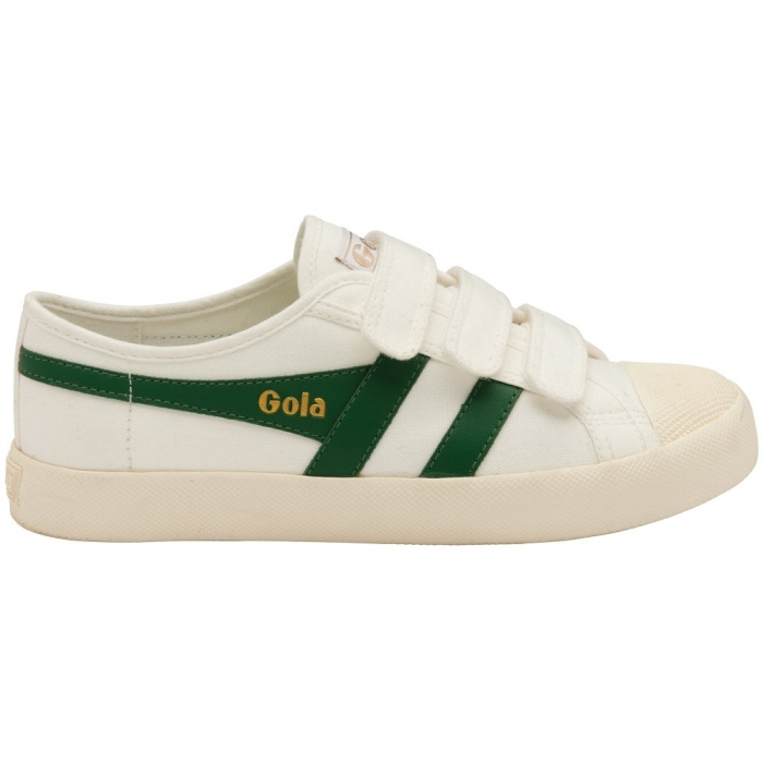 Vegan Gola Classics Women's Coaster Strap Sneakers - Off White/Dark Green