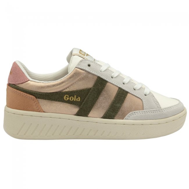 Gola Classics Women's Superslam Blaze Sneakers - Rose Gold/Khaki/Coral Pink