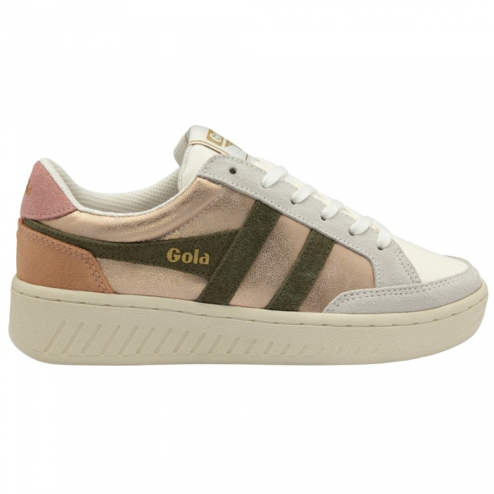 Gola Classics Women's Superslam Blaze Sneakers - Rose Gold/Khaki/Coral Pink