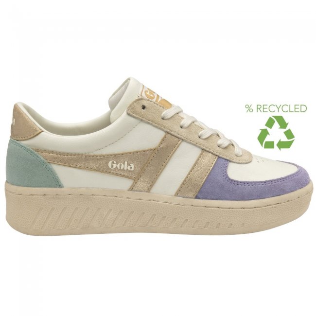 Gola Classics Women's Grandslam Quadrant Sneakers - Off White/Lavender/Gold/Green Mist