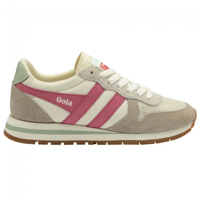 Gola Classics Women's Daytona Sneakers - Off White/Feather Grey/Fluro Pink