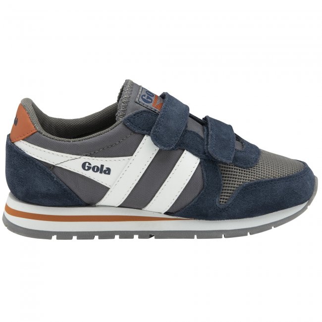 Gola Classics Kids' Daytona Strap Sneakers - Navy/Ash/White