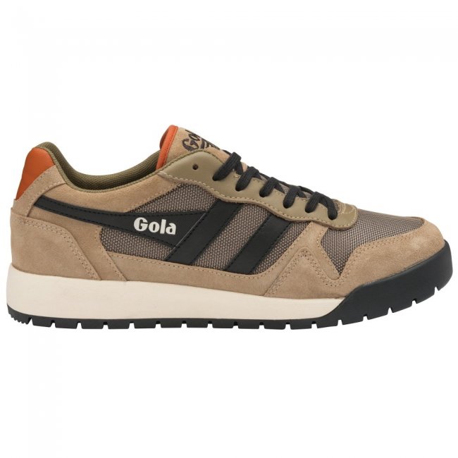 Gola Classics Men's Trek Low Sneakers - Cappuccino/Black/Moody Orange