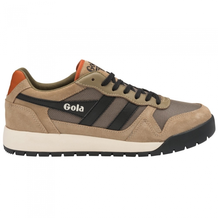 Gola Classics Men's Trek Low Sneakers - Cappuccino/Black/Moody Orange