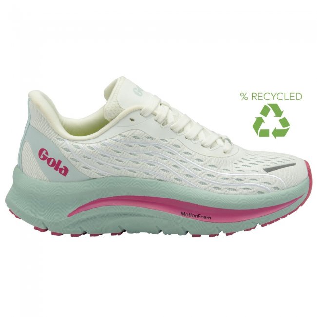 Gola Performance Women's Alzir Speed Sneakers - White/Plein Air/Hot Pink