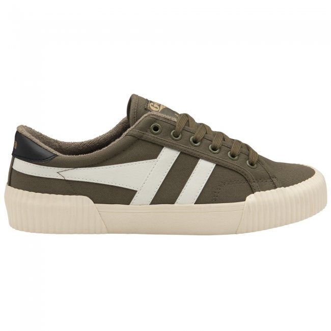 Vegan Gola Classics Men's Rally Plimsoll Sneakers - Khaki/Off White/Black