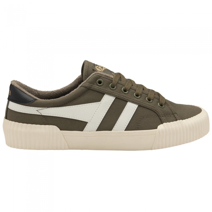 Vegan Gola Classics Men's Rally Plimsoll Sneakers - Khaki/Off White/Black