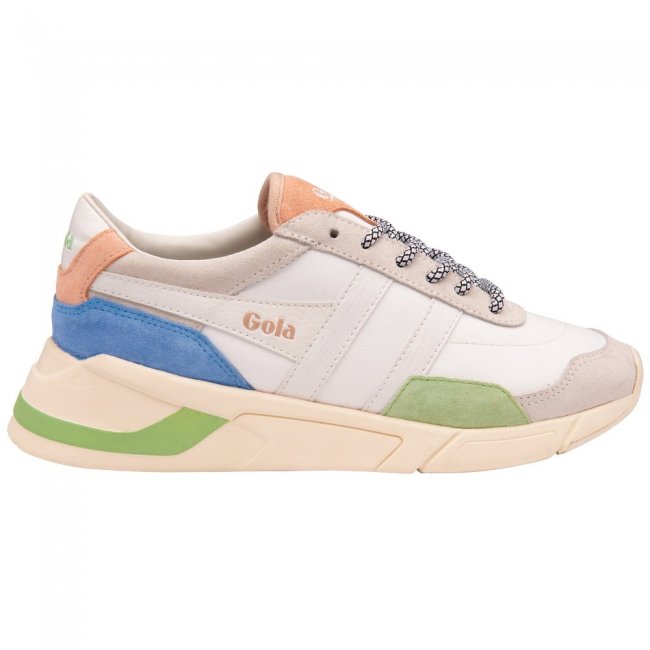 Gola Classics Women's Eclipse Trident Sneakers - White/Patina Green/Vista Blue