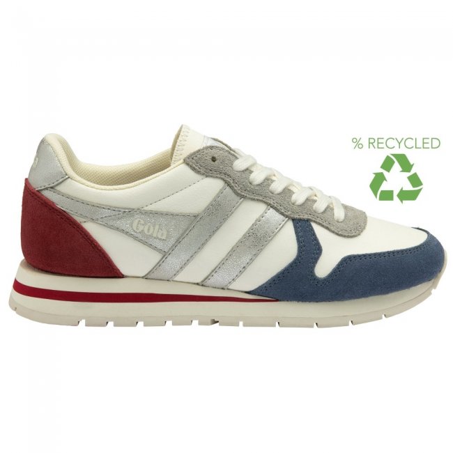 Gola Classics Women's Daytona Quadrant Sneakers - Off White/Moonlight/Silver/Deep Red
