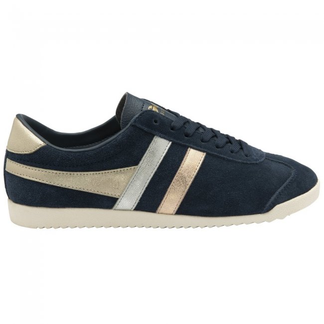 Gola Classics Women's Bullet Mirror Trident Sneakers - Navy/Silver/Gold