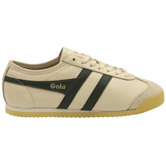 Gola Classics Women's Race Leather Sneakers - Ecru/Dark Khaki