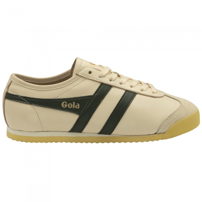 Gola Classics Women's Race Leather Sneakers - Ecru/Dark Khaki