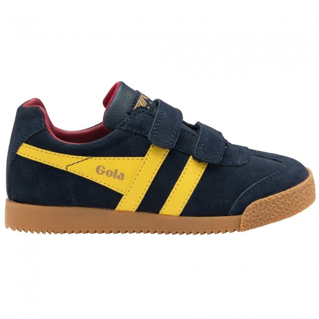 Gola Classics Kids' Harrier Strap Sneakers - Navy/Sun/Red