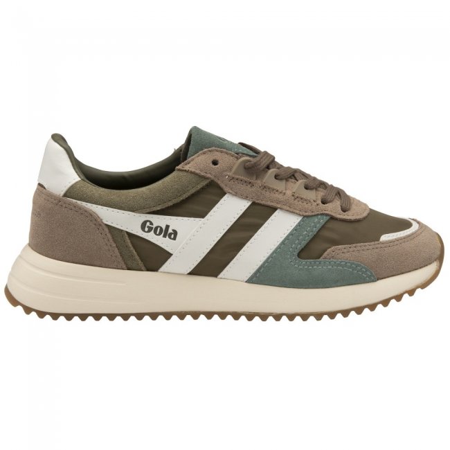 Gola Classics Women's Chicago Sneakers - Khaki/Cappuccino/Off White