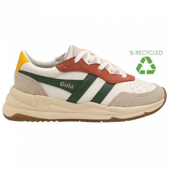 Gola Classics Men's Saturn Quadrant Sneakers - Off White/Wheat/Evergreen/Sun