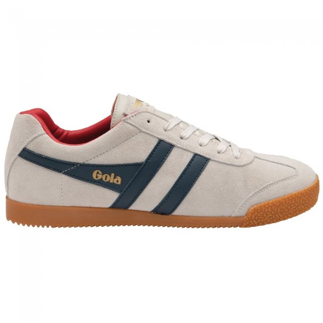 Gola Classics Men's Harrier Suede Sneakers - Off White/Vintage Blue/Deep Red