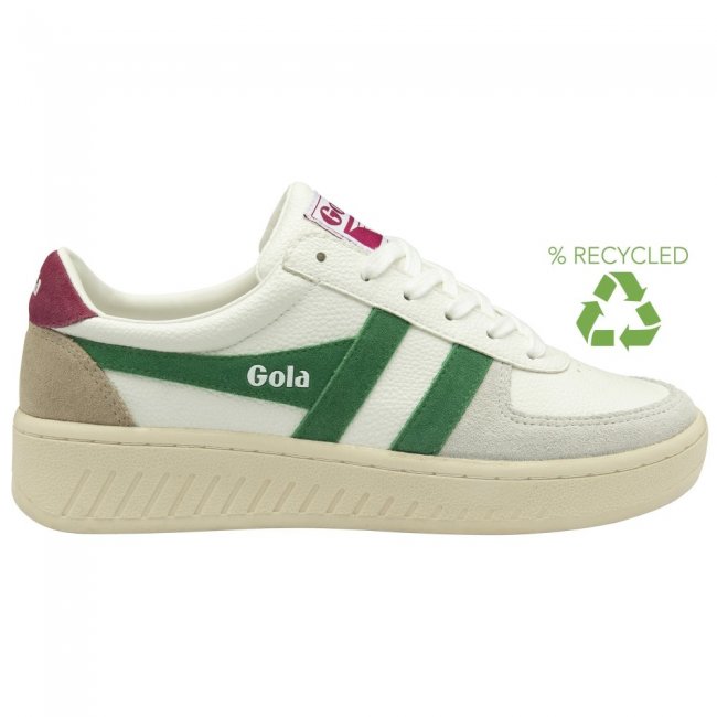 Gola Classics Women's Grandslam Trident Sneakers - White/Emerald/Cerise