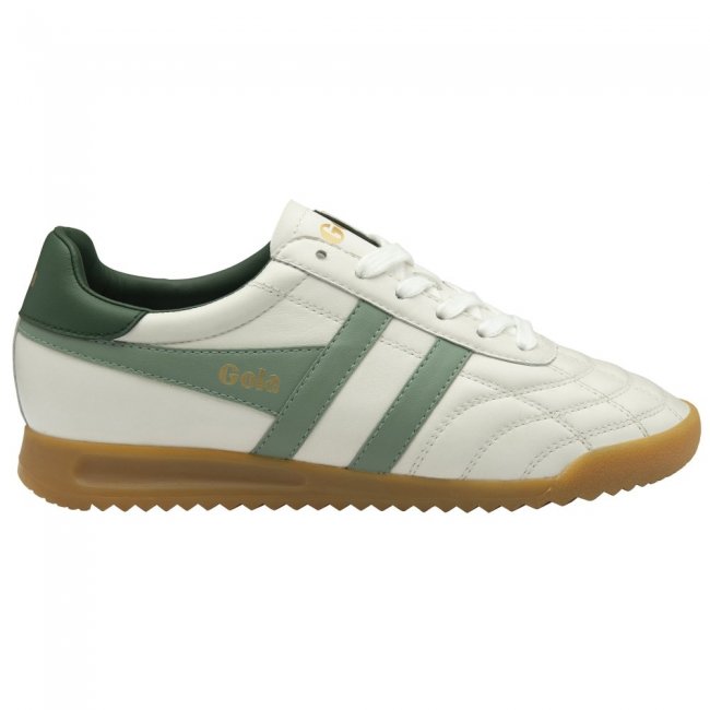 Gola Classics Women's Stadium Sneakers - White/Green Mist/Evergreen