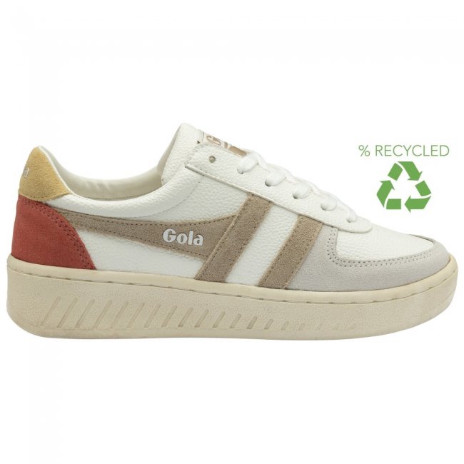 Gola Classics Women's Grandslam Trident Sneakers - White/Bone/Flax