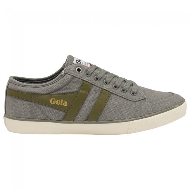 Vegan Gola Classics Men's Comet Plimsoll Sneakers - Grey/Khaki