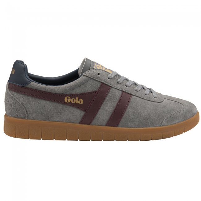 Gola Classics Men's Hurricane Suede Sneakers - Ash/Burgundy/Navy/Gum