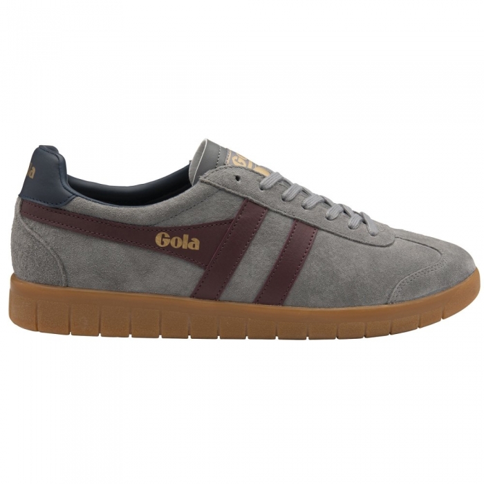 Gola Classics Men's Hurricane Suede Sneakers - Ash/Burgundy/Navy/Gum